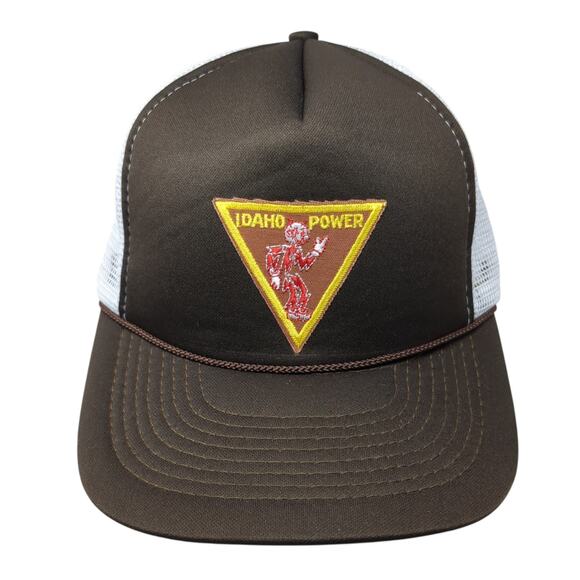 Idaho Power Snapback Trucker Hat Brown One Size Mesh Back Speedway - Picture 1 of 9